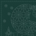 Christmas Sashiko Panel - Forrest Green